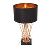 Garrison Geometric Bronze Table Lamp With Marble Base & Fabric Shade-Niro Home-Black-nirohome