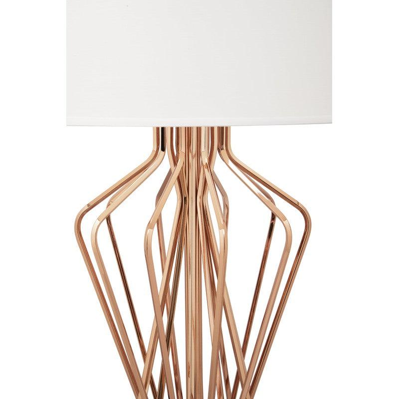 Garrison Geometric Bronze Table Lamp With Marble Base & Fabric Shade-Niro Home-Black-nirohome