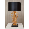 Garrison Geometric Bronze Table Lamp With Marble Base & Fabric Shade-Niro Home-Black-nirohome