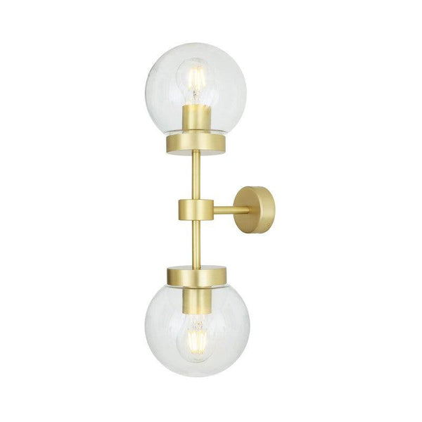 Grange Modern Double Clear/Opal Glass Globe Wall Light