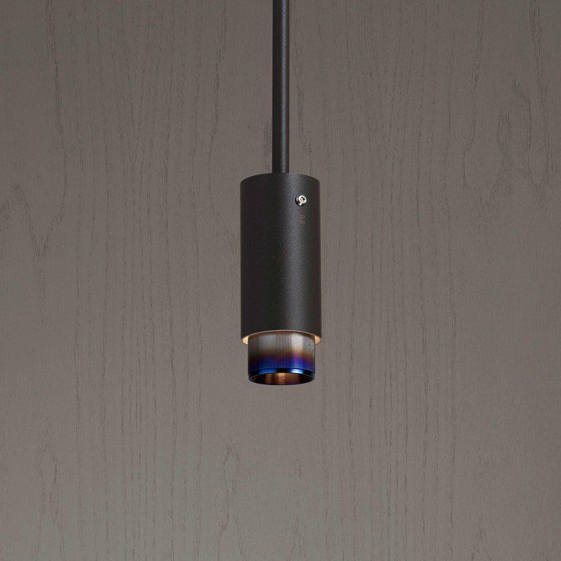 Graphite Exhaust Pendant With Linear Knurl Detailing-Buster + Punch-Brass-nirohome