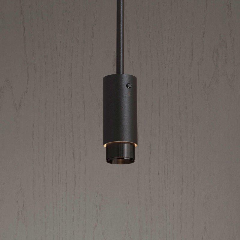 Graphite Exhaust Pendant With Linear Knurl Detailing-Buster + Punch-Brass-nirohome