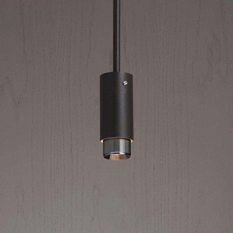 Graphite Exhaust Pendant With Linear Knurl Detailing-Buster + Punch-Brass-nirohome