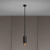 Graphite Exhaust Pendant With Linear Knurl Detailing-Buster + Punch-Brass-nirohome