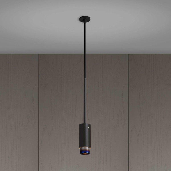 Graphite Exhaust Pendant With Linear Knurl Detailing