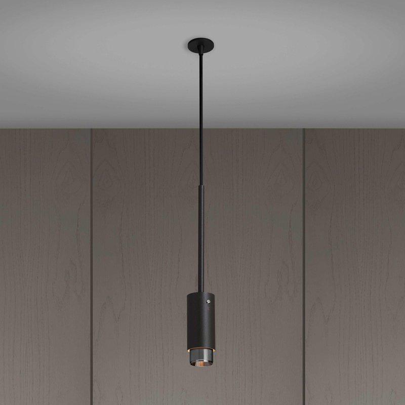 Graphite Exhaust Pendant With Linear Knurl Detailing-Buster + Punch-Steel-nirohome