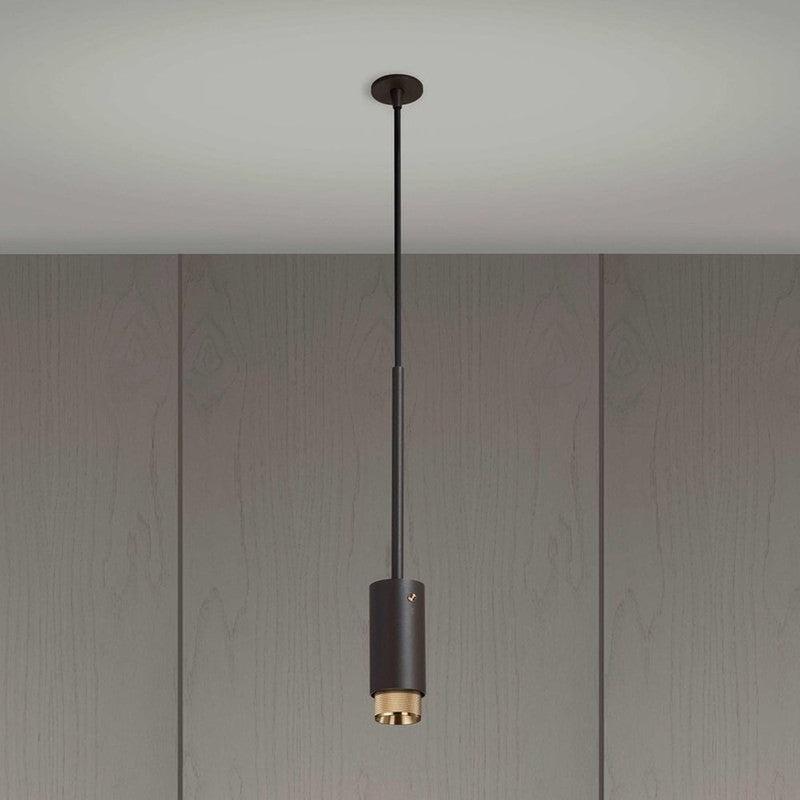 Graphite Exhaust Pendant with Cross Knurl Detailing-Buster + Punch-Brass-nirohome