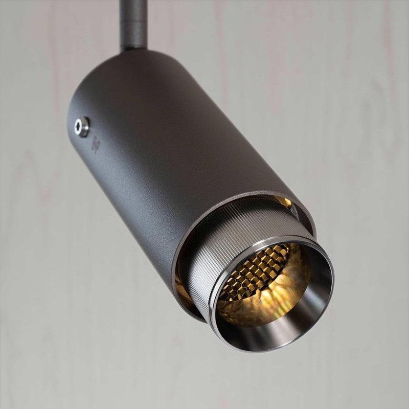 Graphite Exhaust Spotlight With Linear Knurl Pattern-Buster + Punch-Brass-nirohome