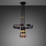 Graphite Hero Multi Pendant Chandelier-Buster + Punch-Brass-nirohome