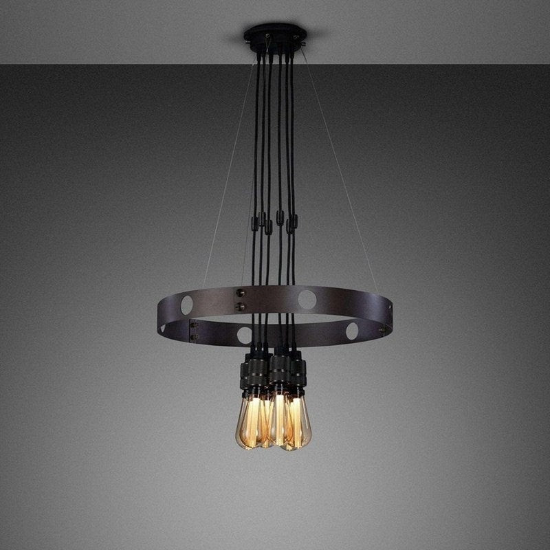 Graphite Hero Multi Pendant Chandelier-Buster + Punch-Smoked Bronze-nirohome