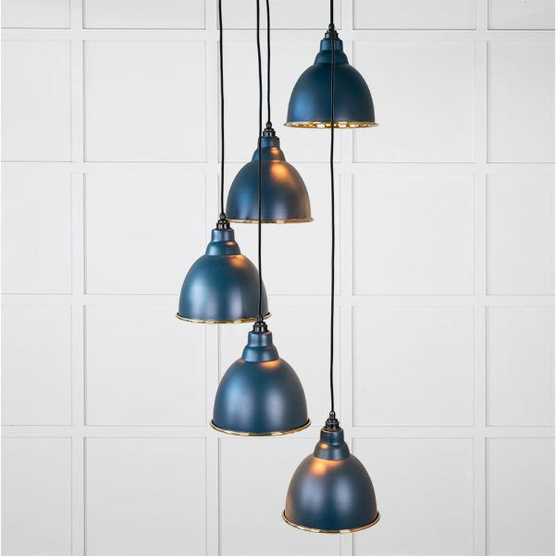 Hammered Brass Brindley Cluster Pendant-From The Anvil-Dusk-nirohome