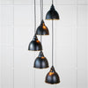 Hammered Brass Brindley Cluster Pendant-From The Anvil-Elan Black-nirohome