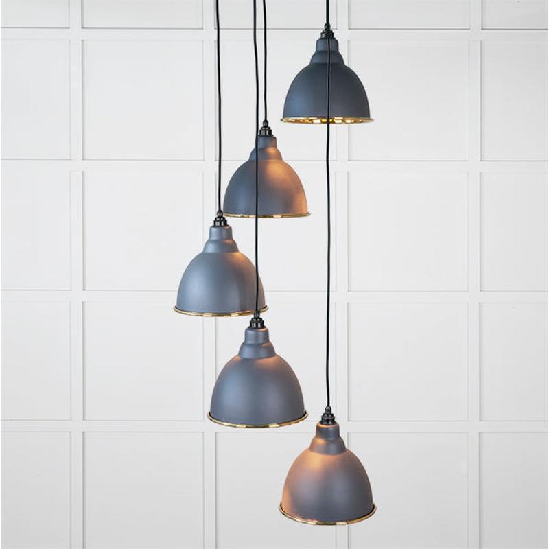 Hammered Brass Brindley Cluster Pendant-From The Anvil-Slate-nirohome