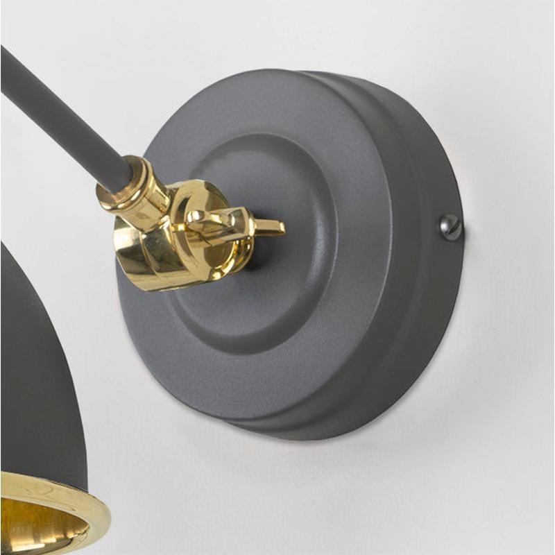 Hammered Brass Brindley Wall Light-From The Anvil-Brass-nirohome