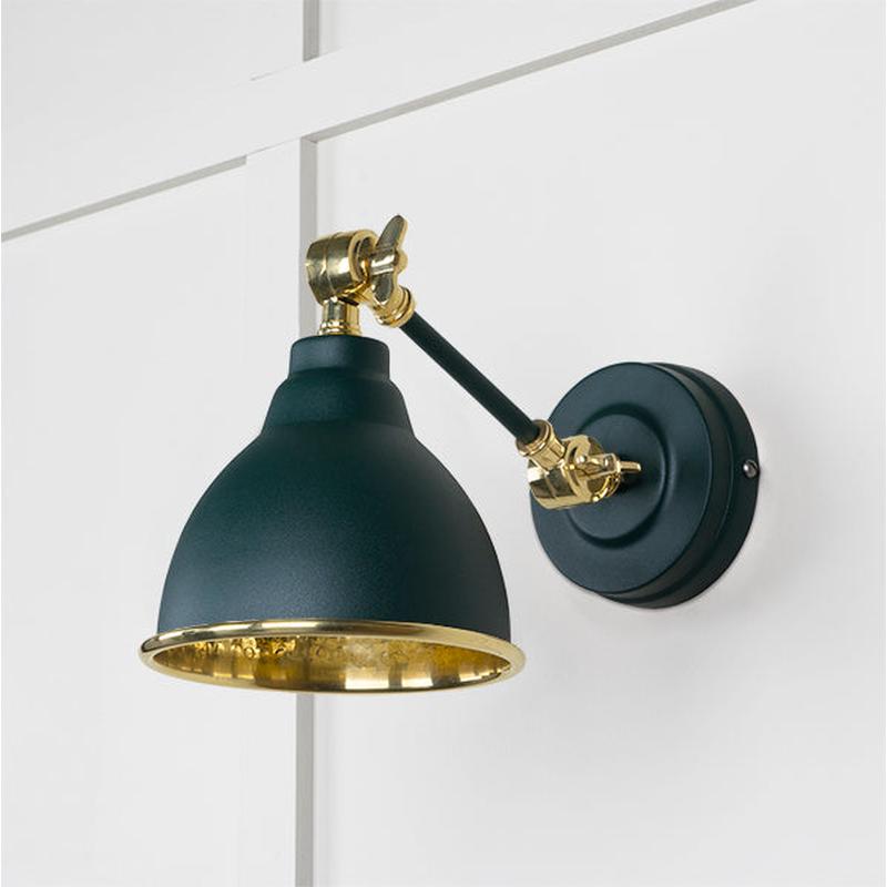 Hammered Brass Brindley Wall Light-From The Anvil-Brass-nirohome