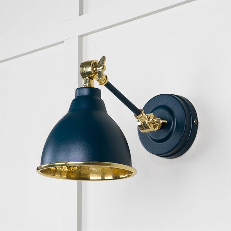 Hammered Brass Brindley Wall Light-From The Anvil-Brass-nirohome