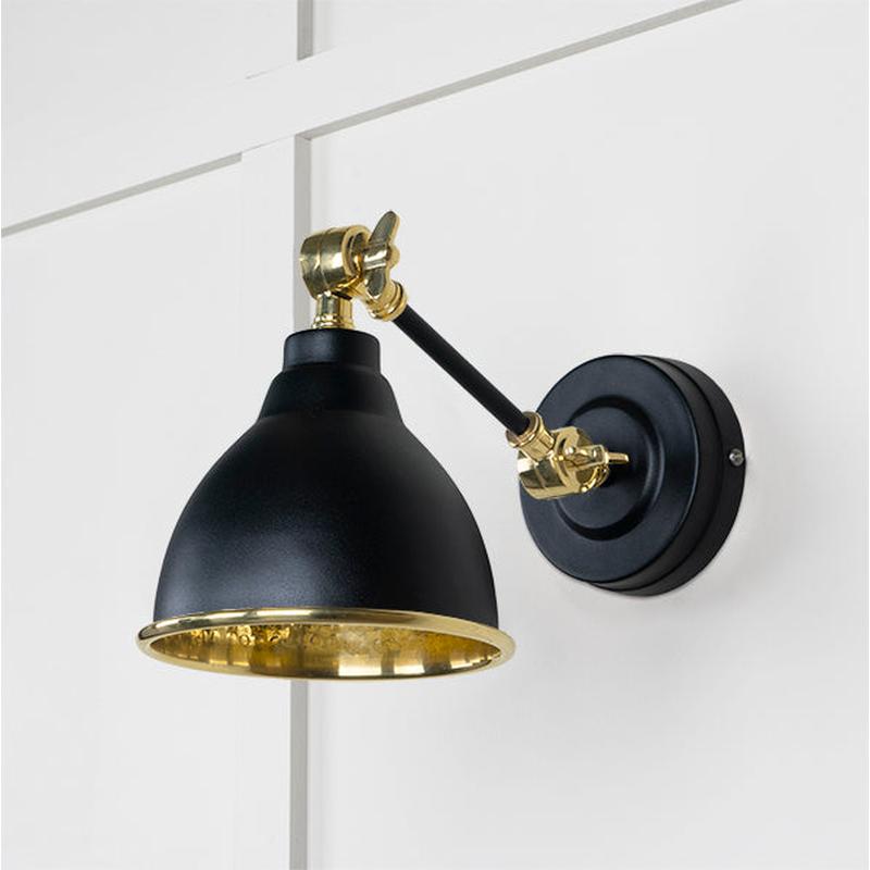 Hammered Brass Brindley Wall Light-From The Anvil-Brass-nirohome
