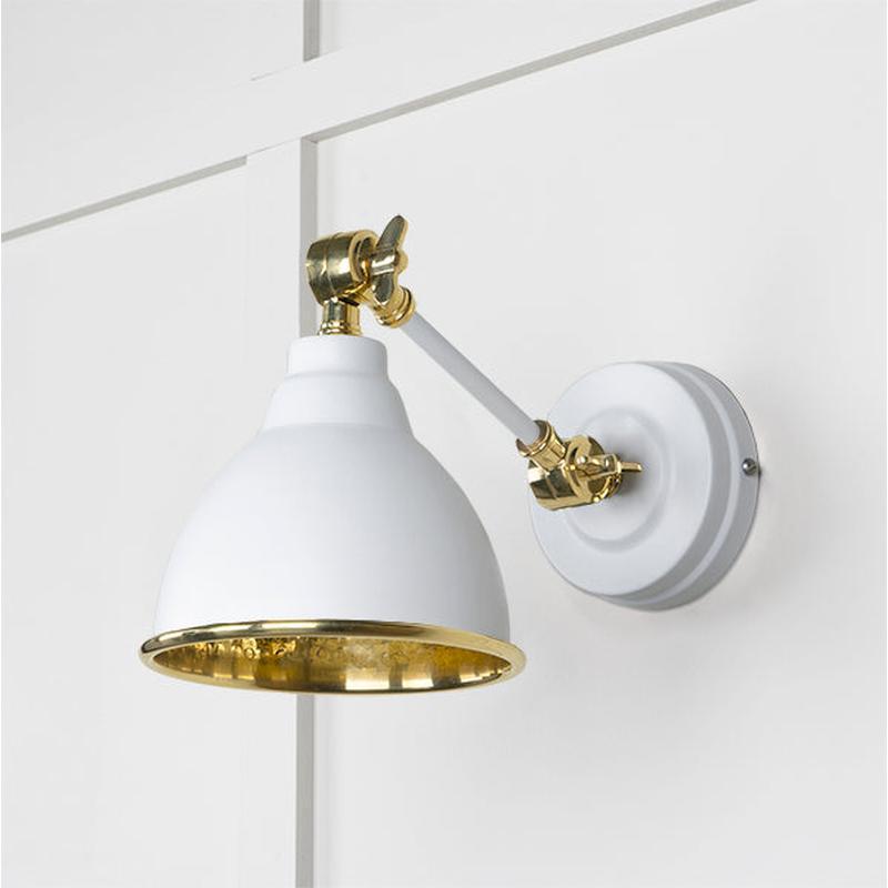 Hammered Brass Brindley Wall Light-From The Anvil-Brass-nirohome
