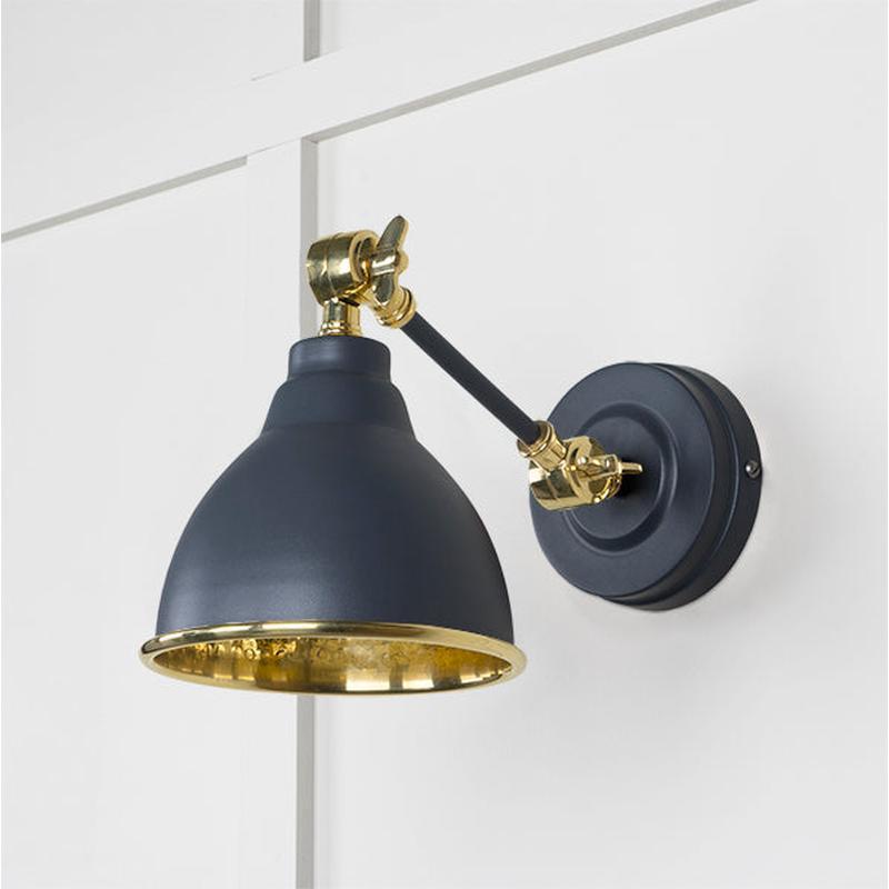 Hammered Brass Brindley Wall Light-From The Anvil-Brass-nirohome