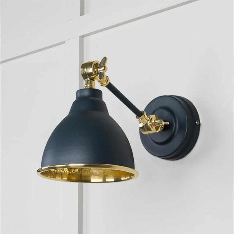 Hammered Brass Brindley Wall Light-From The Anvil-Brass-nirohome