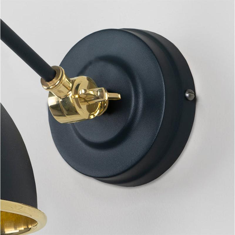 Hammered Brass Brindley Wall Light-From The Anvil-Brass-nirohome