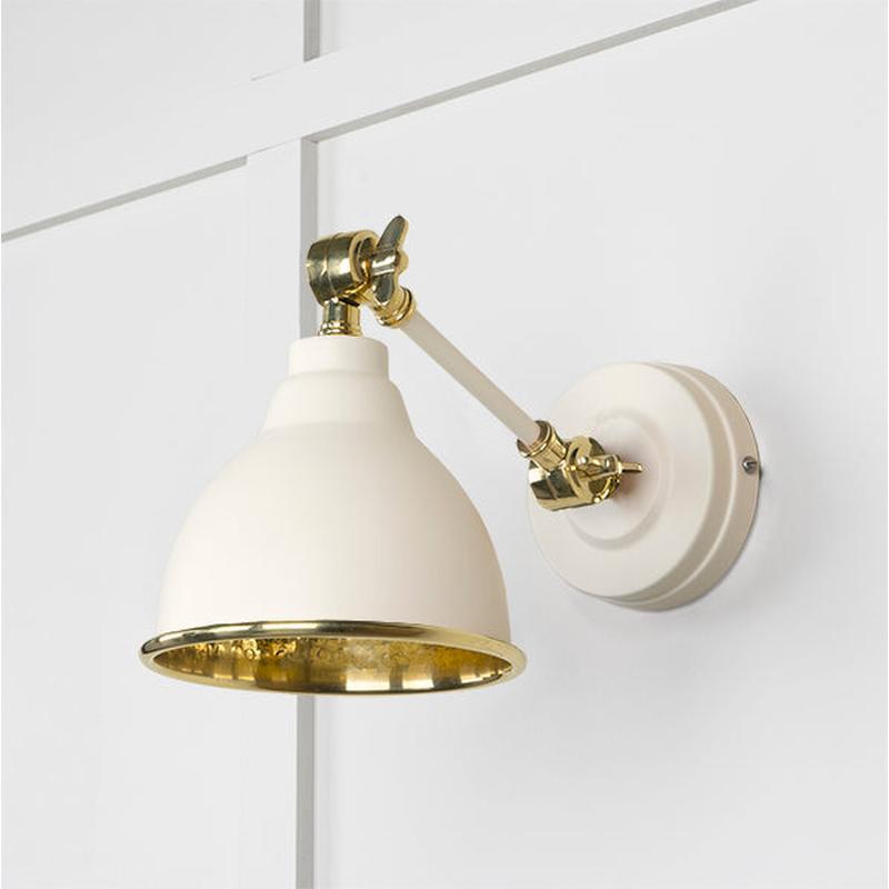 Hammered Brass Brindley Wall Light-From The Anvil-Brass-nirohome