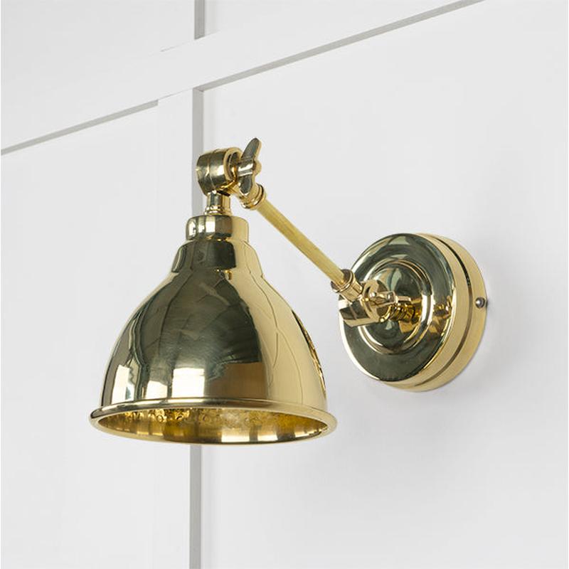 Hammered Brass Brindley Wall Light-From The Anvil-Brass-nirohome