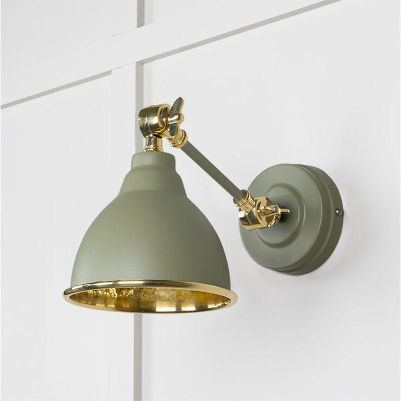 Hammered Brass Brindley Wall Light-From The Anvil-Brass-nirohome