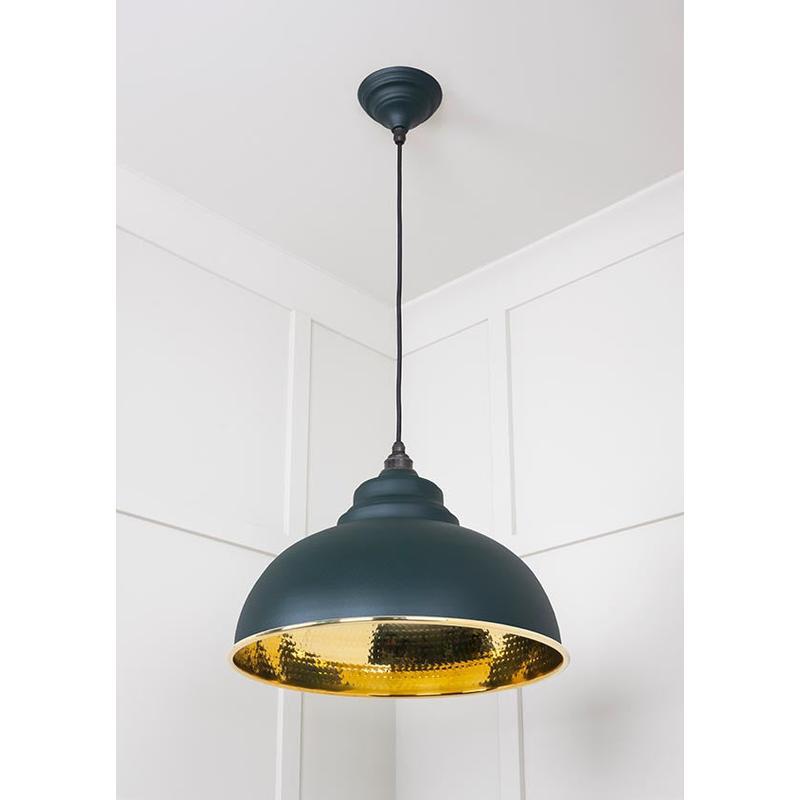 Hammered Brass Harborne Pendant-From The Anvil-Brass-nirohome