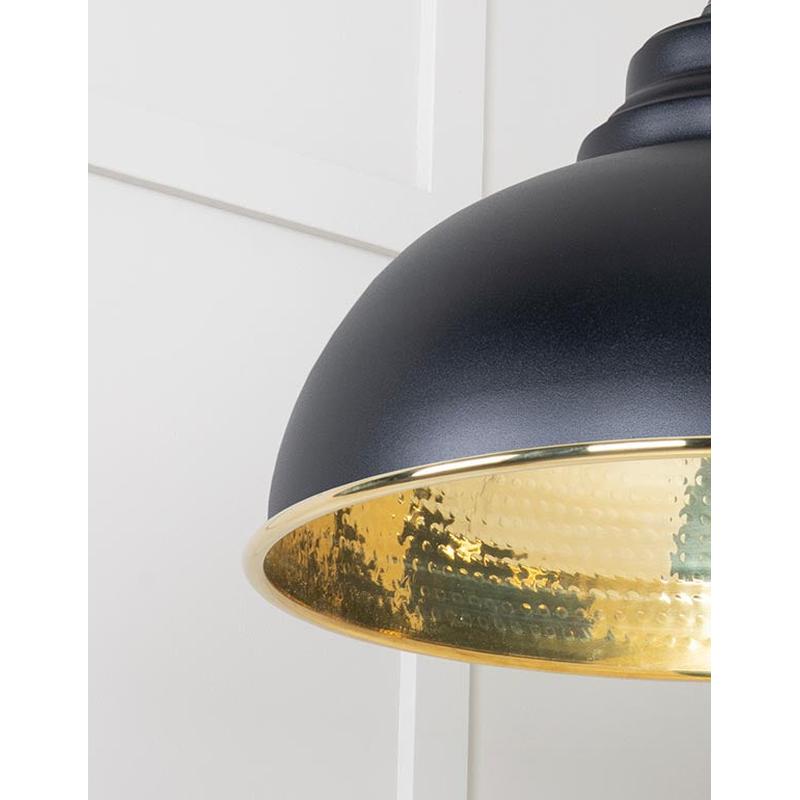 Hammered Brass Harborne Pendant-From The Anvil-Brass-nirohome