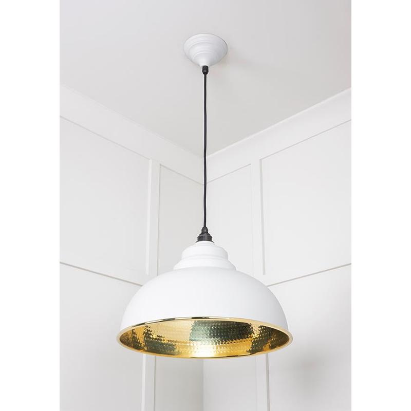 Hammered Brass Harborne Pendant-From The Anvil-Brass-nirohome