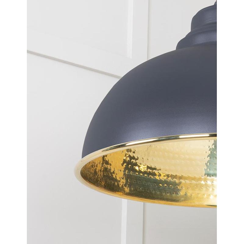 Hammered Brass Harborne Pendant-From The Anvil-Brass-nirohome
