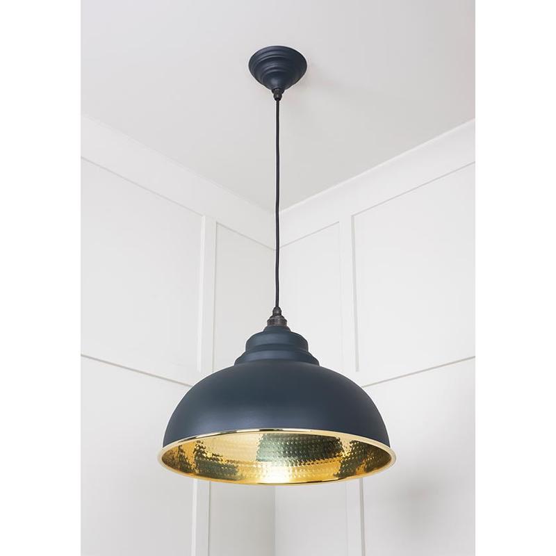 Hammered Brass Harborne Pendant-From The Anvil-Brass-nirohome
