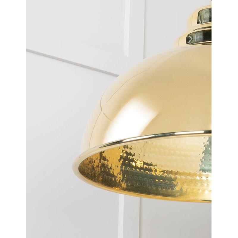 Hammered Brass Harborne Pendant-From The Anvil-Brass-nirohome