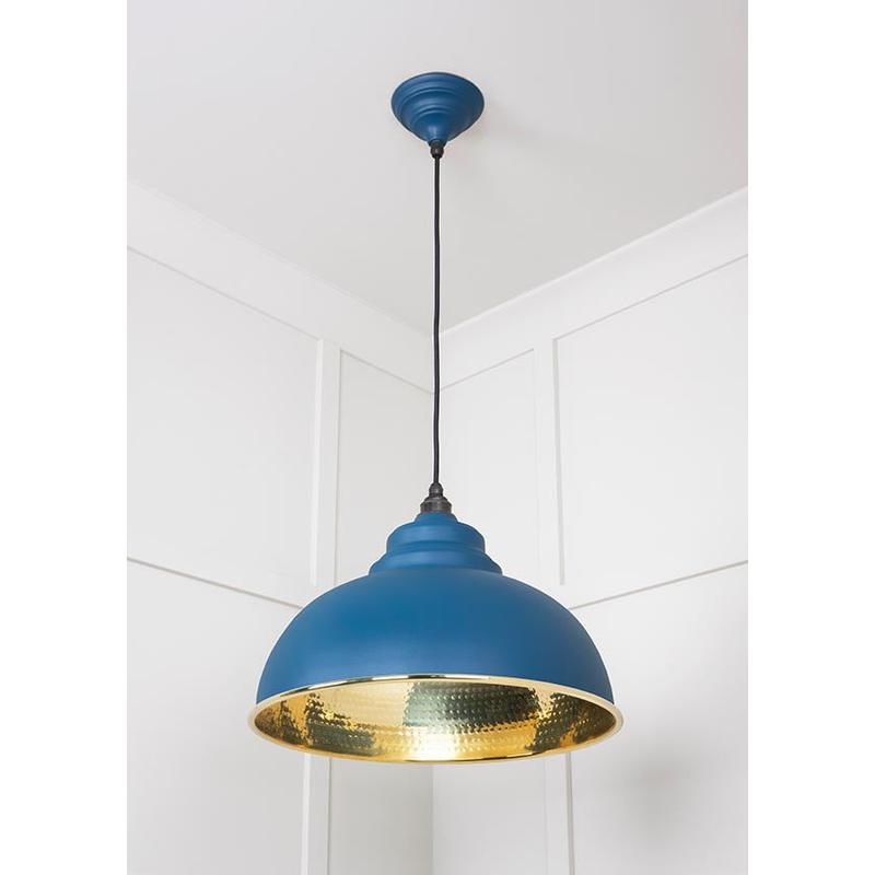 Hammered Brass Harborne Pendant-From The Anvil-Brass-nirohome
