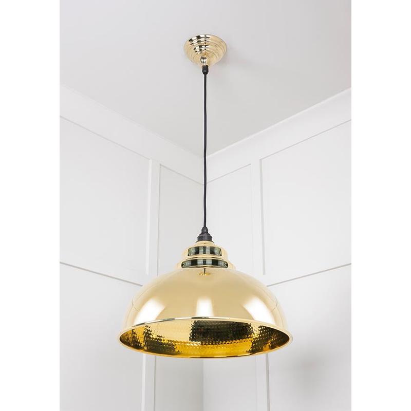 Hammered Brass Harborne Pendant-From The Anvil-Brass-nirohome