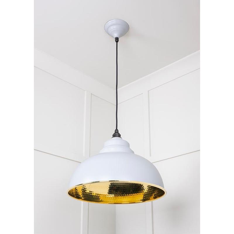 Hammered Brass Harborne Pendant-From The Anvil-Brass-nirohome