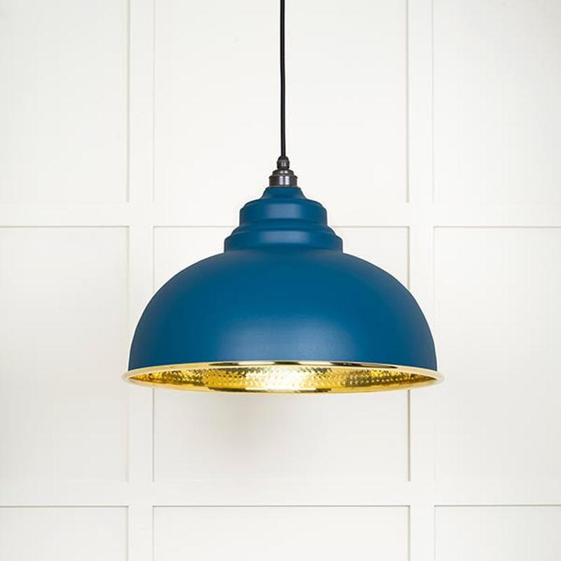 Hammered Brass Harborne Pendant-From The Anvil-Upstream-nirohome