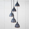 Hammered Copper Brindley Cluster Pendant-From The Anvil-Slate-nirohome