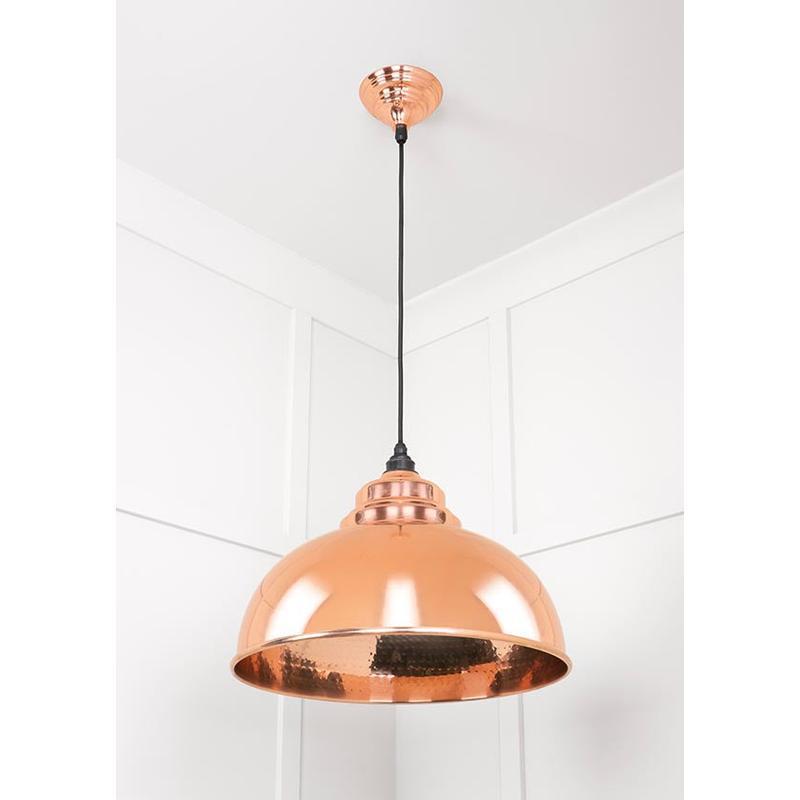 Hammered Copper Harborne Pendant-From The Anvil-Copper-nirohome