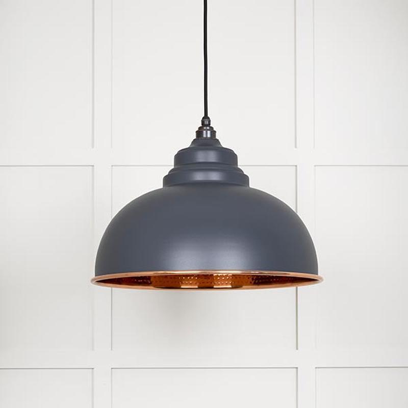 Hammered Copper Harborne Pendant-From The Anvil-Slate-nirohome