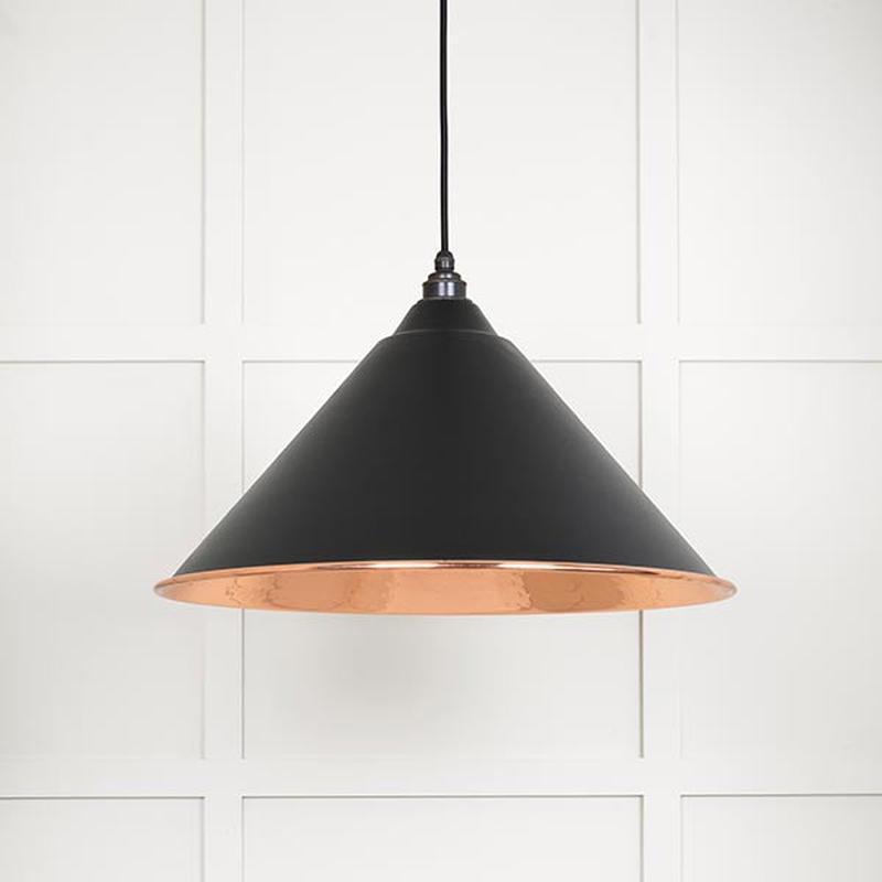 Hammered Copper Hockley Pendant-From The Anvil-Elan Black-nirohome