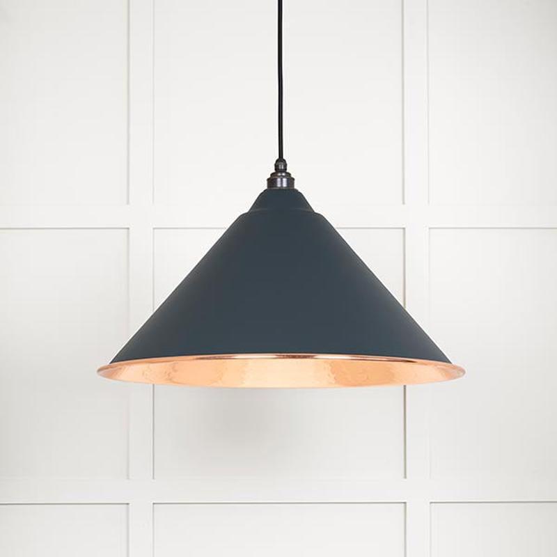 Hammered Copper Hockley Pendant-From The Anvil-Soot-nirohome