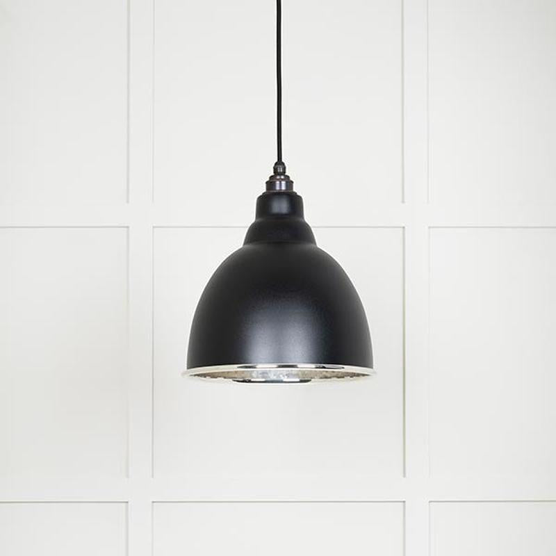 Hammered Nickel Brindley Pendant-From The Anvil-Elan Black-nirohome