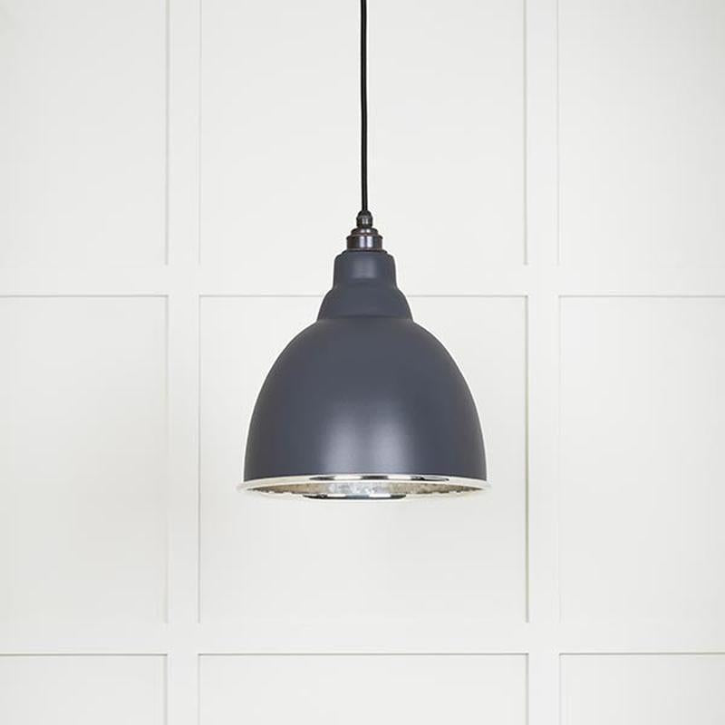 Hammered Nickel Brindley Pendant-From The Anvil-Slate-nirohome