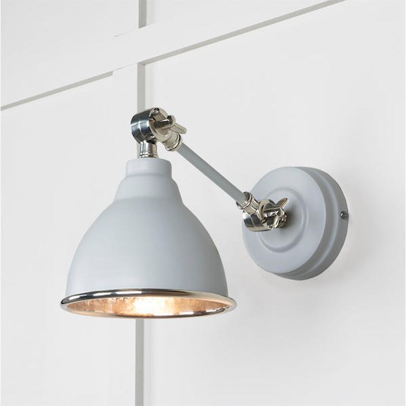 Hammered Nickel Brindley Wall Light-From The Anvil-Birch-nirohome