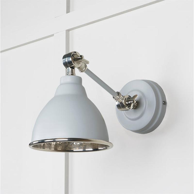 Hammered Nickel Brindley Wall Light-From The Anvil-Nickel-nirohome