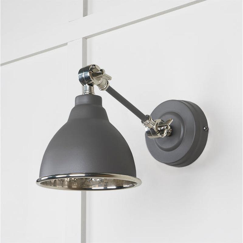 Hammered Nickel Brindley Wall Light-From The Anvil-Nickel-nirohome