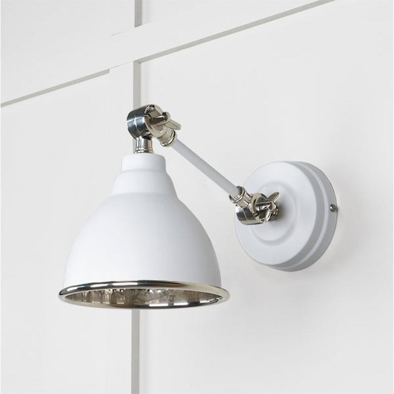 Hammered Nickel Brindley Wall Light-From The Anvil-Nickel-nirohome