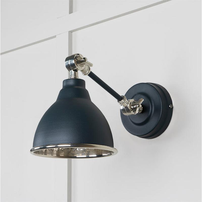 Hammered Nickel Brindley Wall Light-From The Anvil-Nickel-nirohome